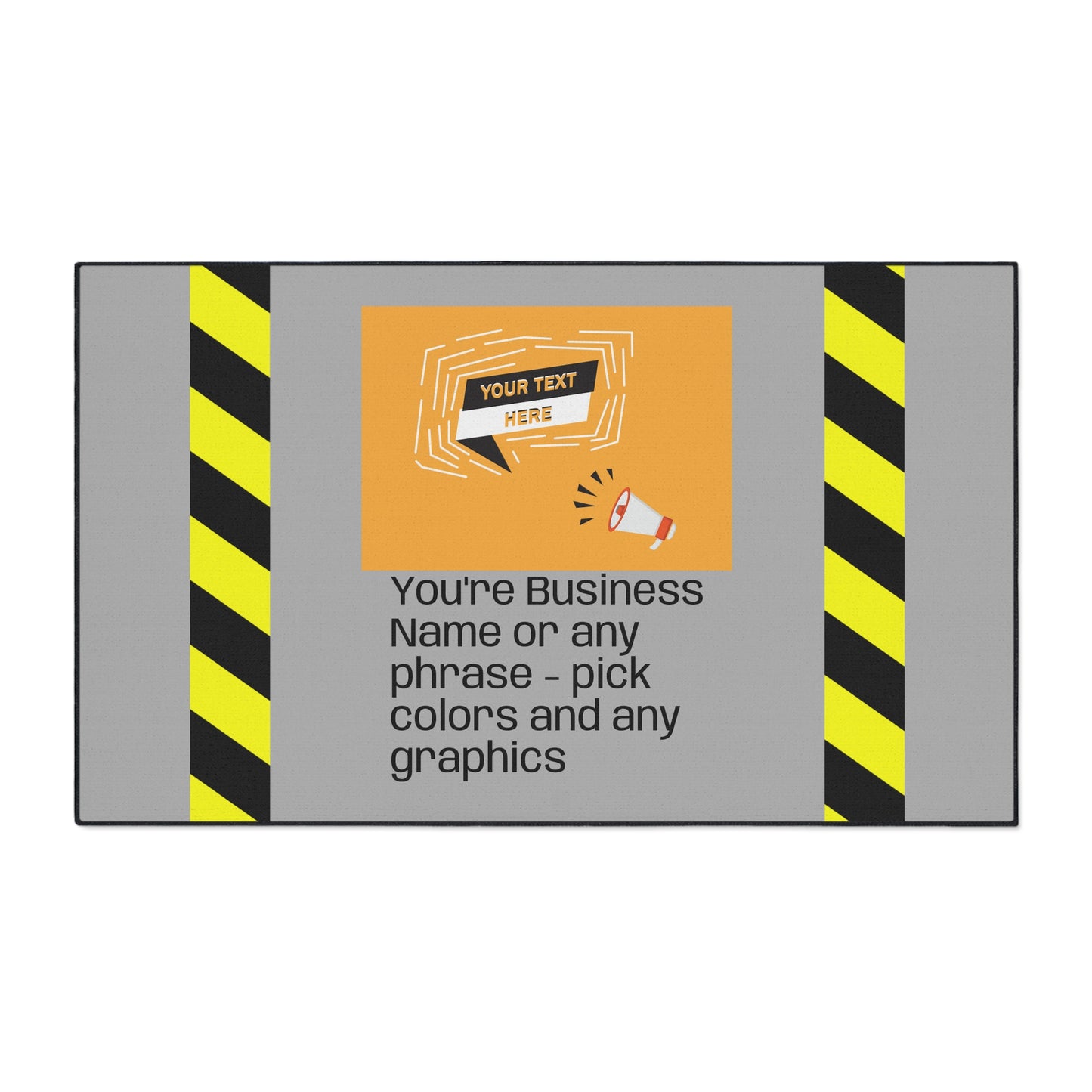 Caution Floor / DoorMat | NO SLIP MAT Heavy-Duty Mat for small business. Weather-resistant, strong-grip backing, no-slip