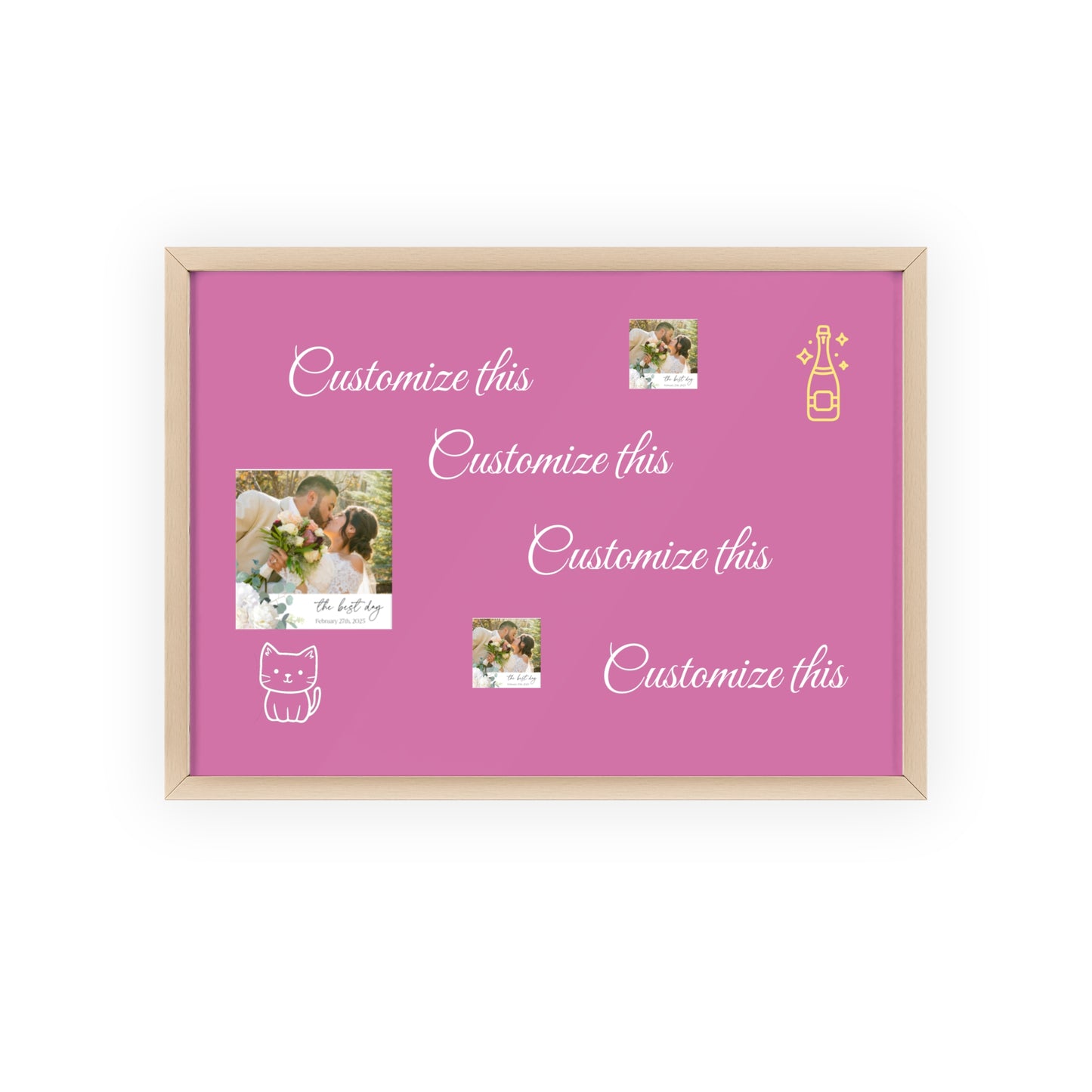 Customizable Wooden Frame Poster/Sign/Picture - We customize after purchase and work with you 1-1