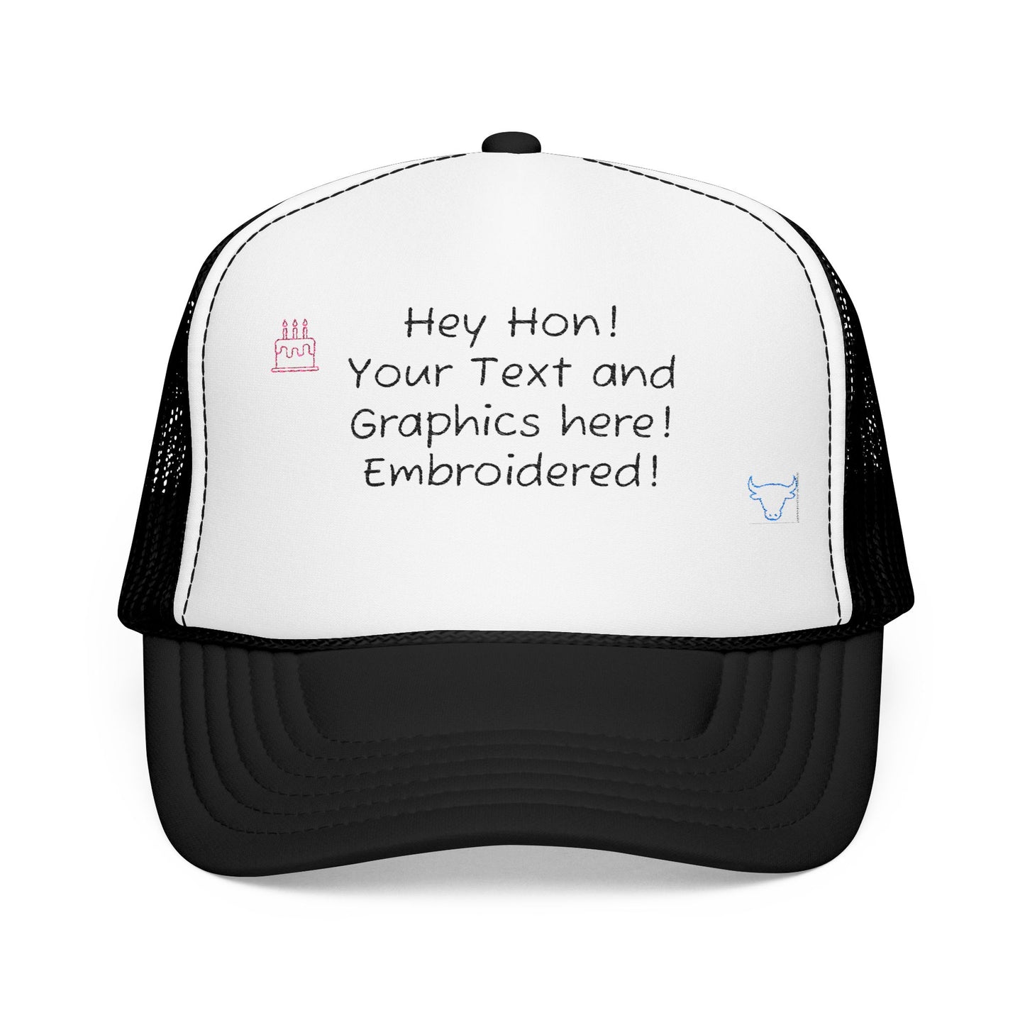 Custom Embroidered Foam Trucker Hat, Personalized Hat, Gift for Him, Weekend Wear, Outdoor Activities, Festive Celebrations