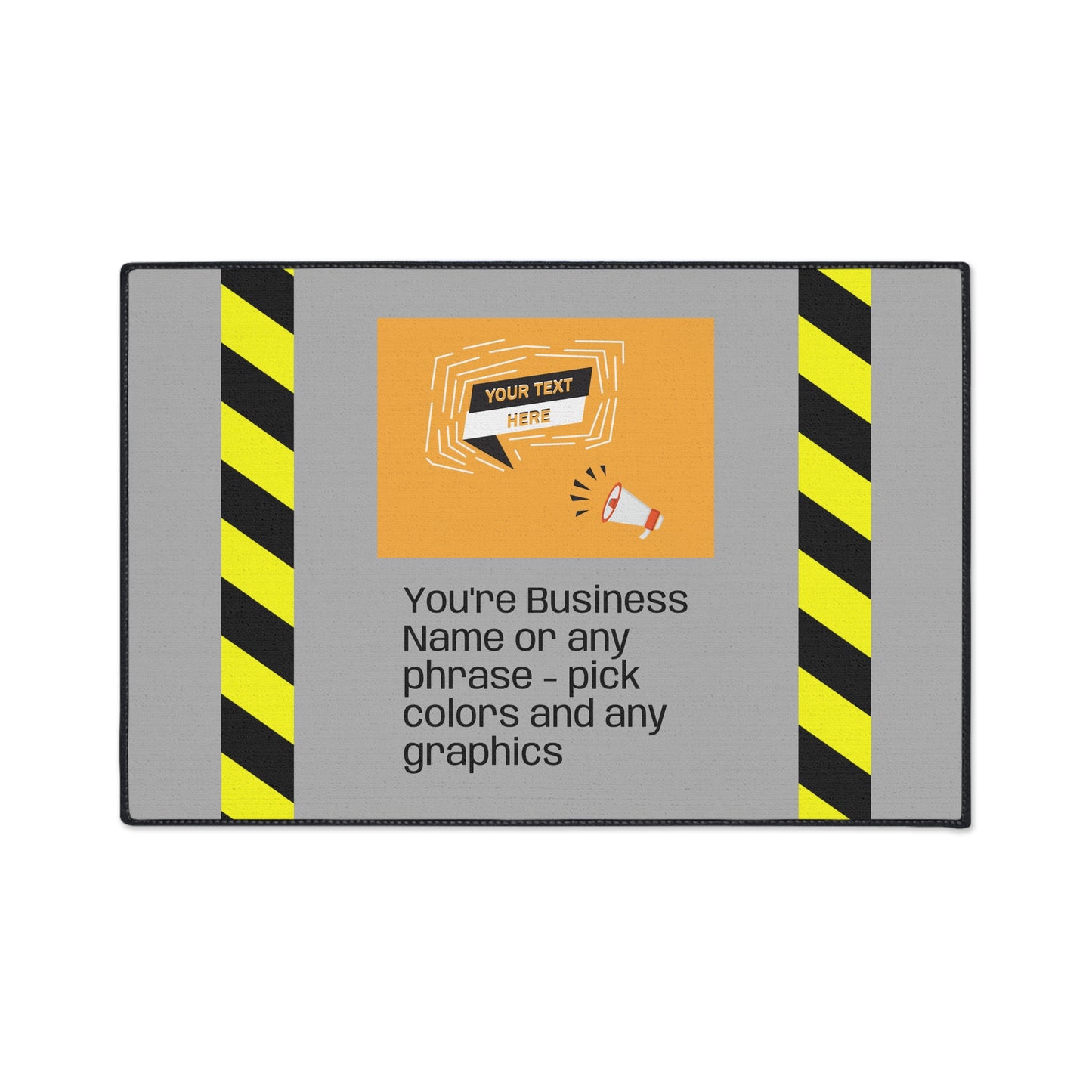 Caution Floor / DoorMat | NO SLIP MAT Heavy-Duty Mat for small business. Weather-resistant, strong-grip backing, no-slip