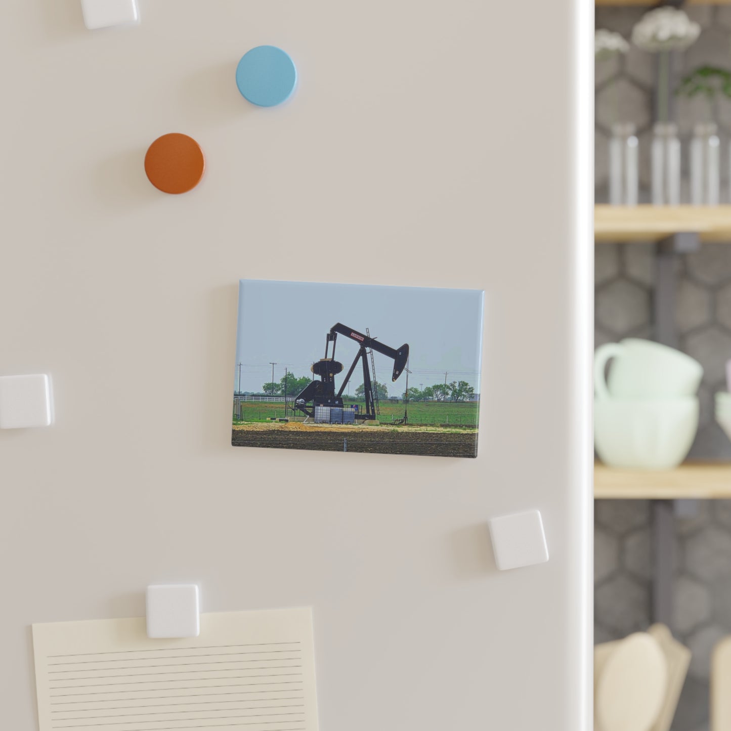 Ranch Life Button Magnet, Oil Pump Decor, Gift for Farmers, Kitchen Magnet, Western Home Decor, Country Living