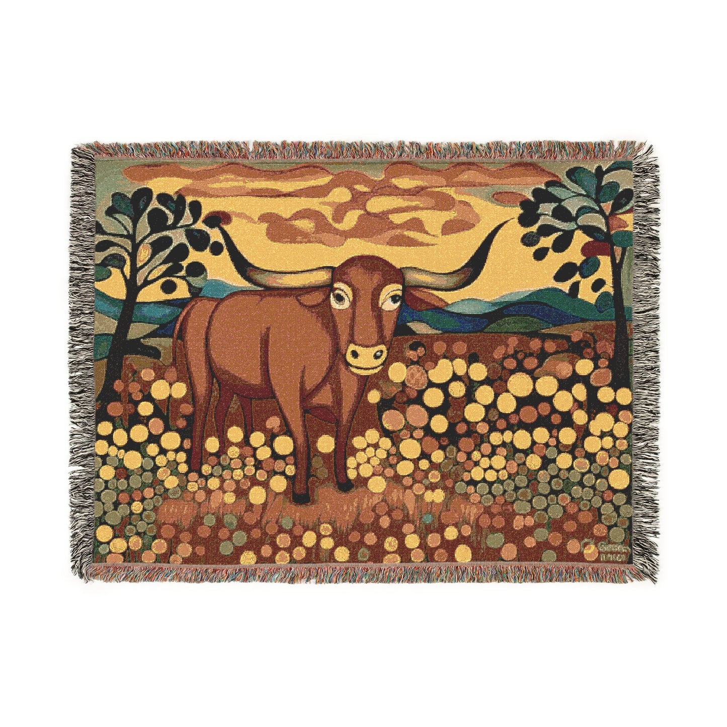 Rustic Cow Woven Blanket, Cozy Throw Blanket, Farmhouse Decor, Gift for Animal Lovers, Home Accents, Blanket for Relaxation