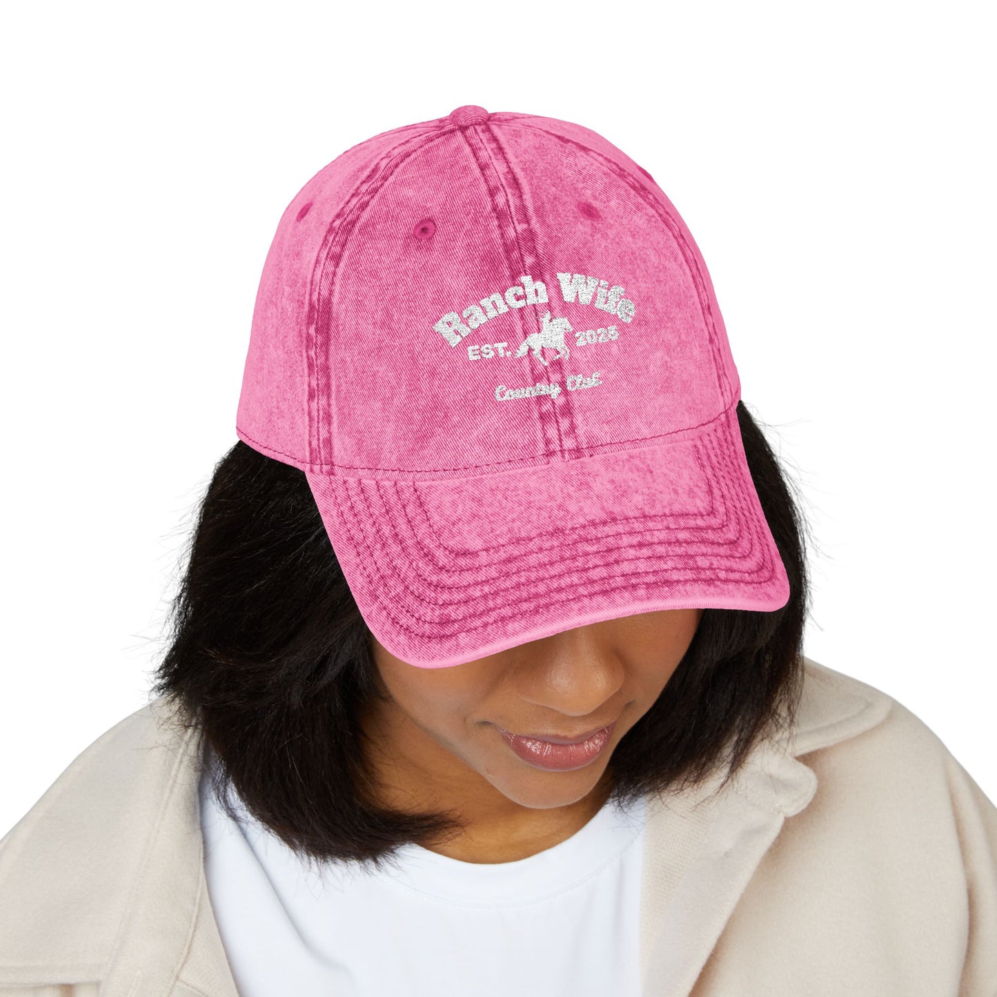 Vintage Embroidered Cap for Equestrians, Horse Lover Gift, Adjustable Pink Hat, Rodeo Accessory, Outdoor Sports Cap, Unique Casual Wear