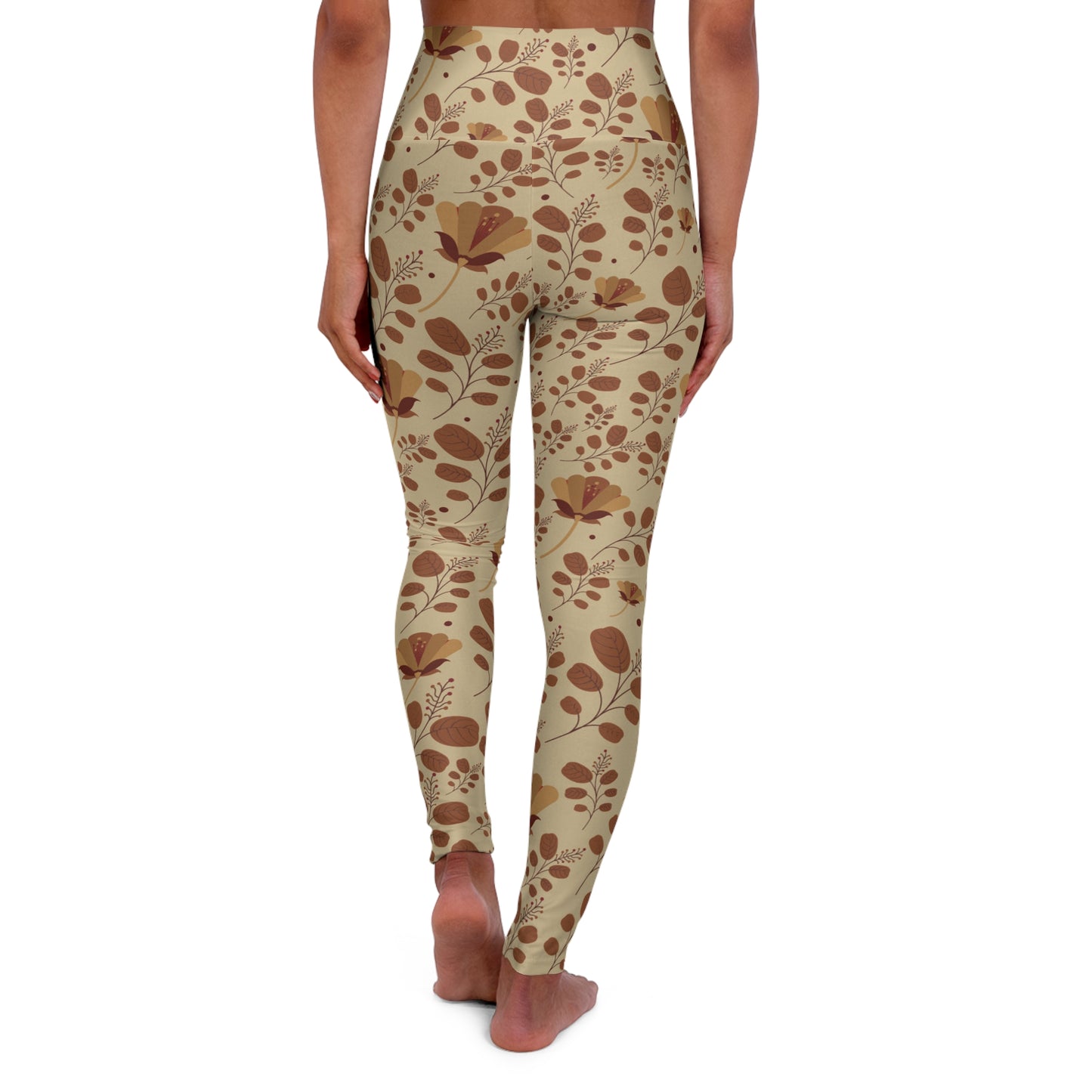 Floral High Waisted Yoga Leggings, Stylish Workout Leggings, Athleisure Pants, Comfortable Fitness Apparel, Floral Print Yoga Tights