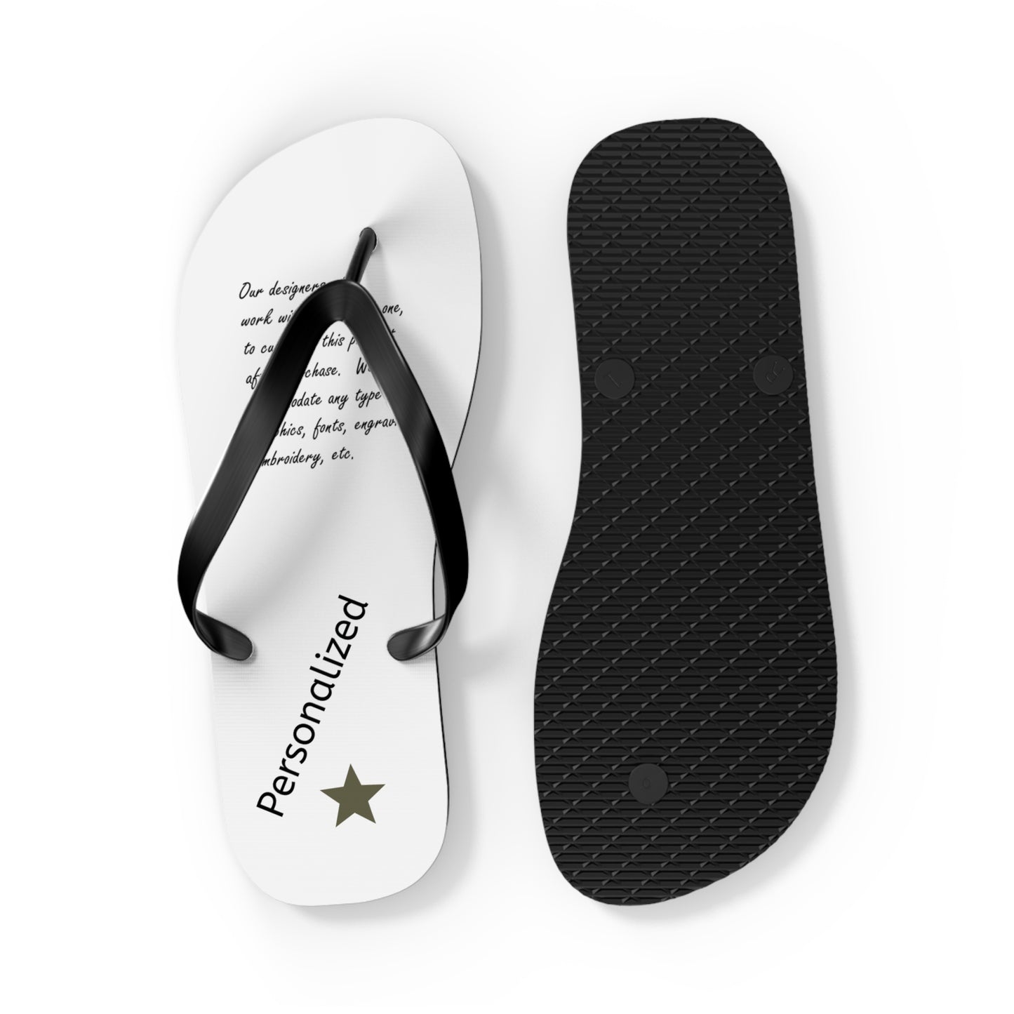 Customized / Personalized Flip Flops for Bridal Parties, Vacation Groups, Cruises Comfortable Beach Sandals