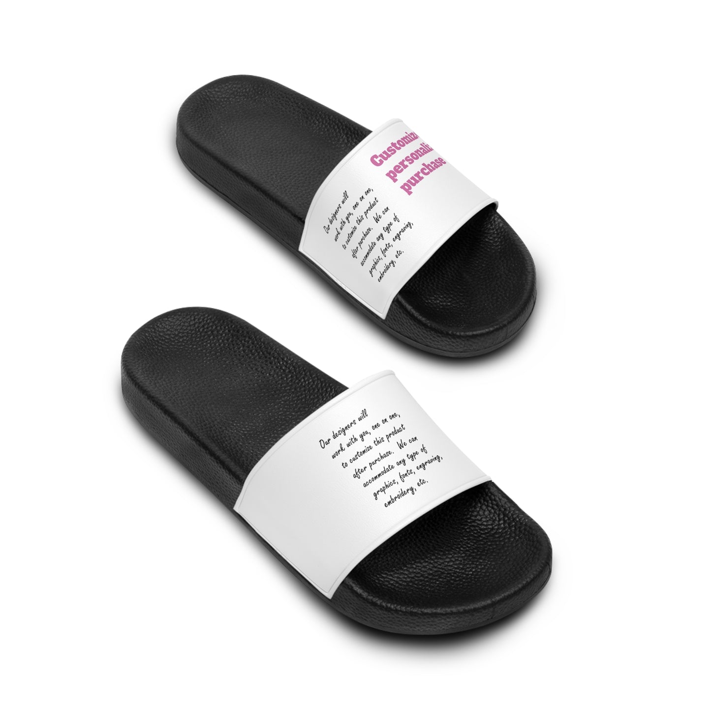 Custom, Personalized Women's Slide Sandals | Casual Summer Footwear, Beach Slides, Poolside Slippers, Comfortable House Sandals, Gift for Her