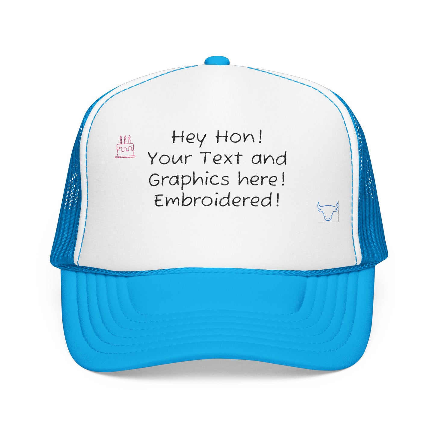 Custom Embroidered Foam Trucker Hat, Personalized Hat, Gift for Him, Weekend Wear, Outdoor Activities, Festive Celebrations