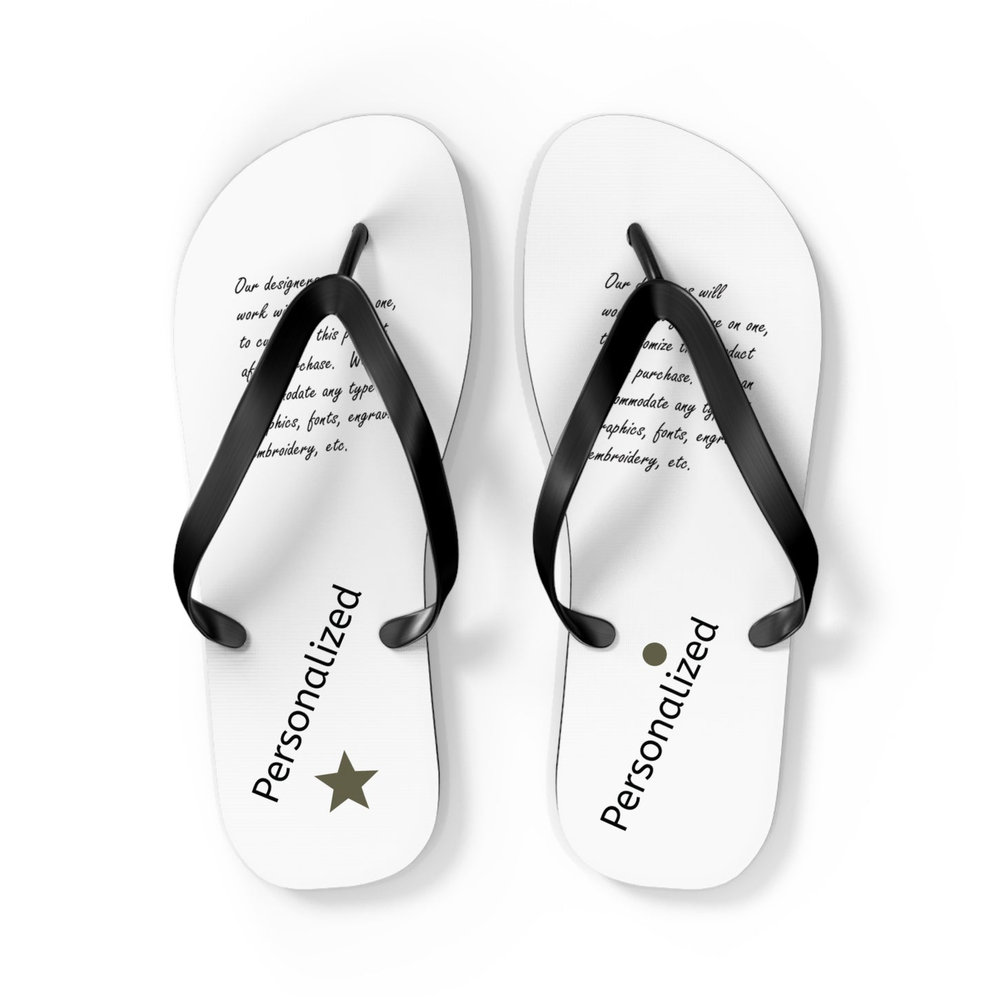 Customized / Personalized Flip Flops for Bridal Parties, Vacation Groups, Cruises Comfortable Beach Sandals