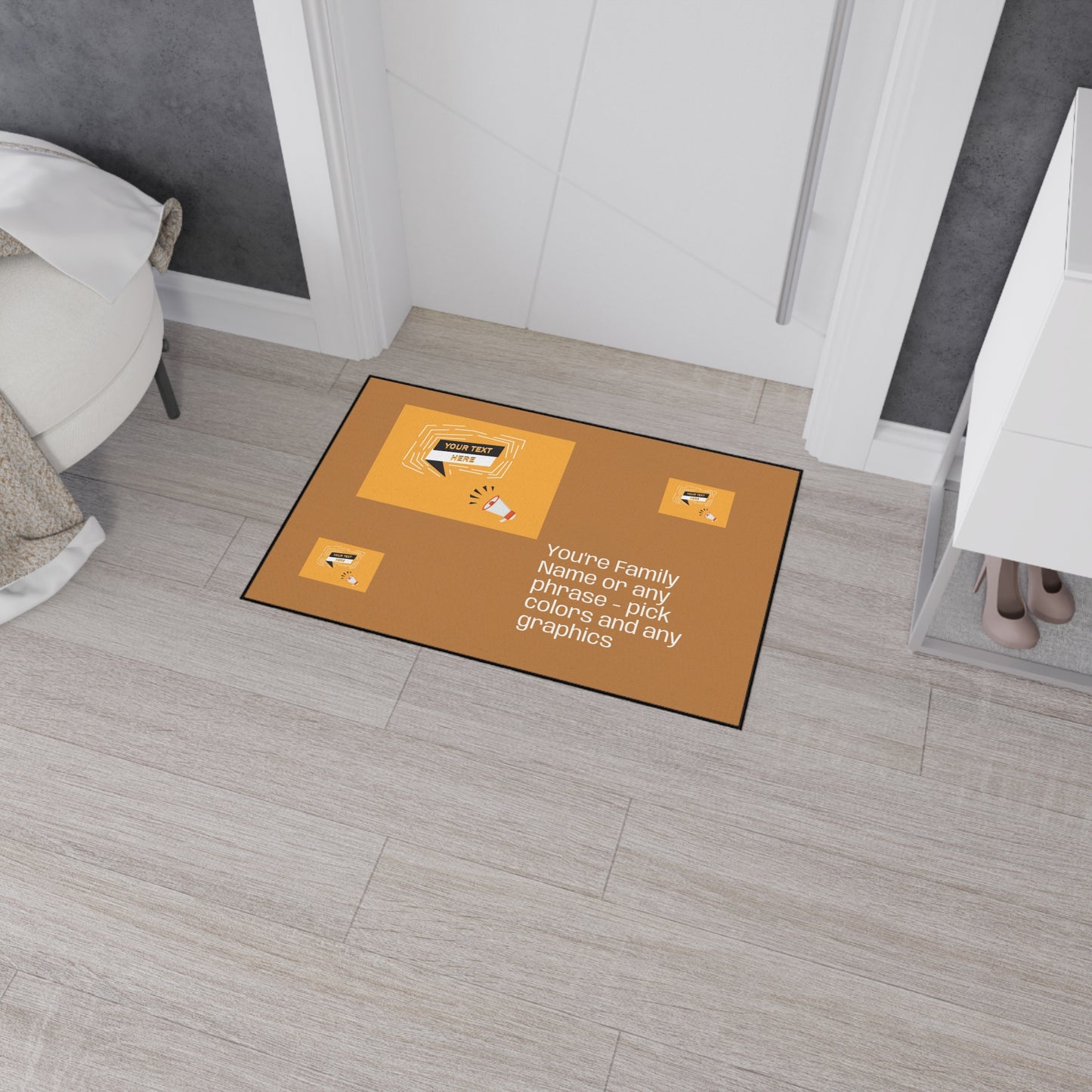 Customizable Heavy-Duty Mat for homes - Weather-resistant, strong-grip backing, no-slip