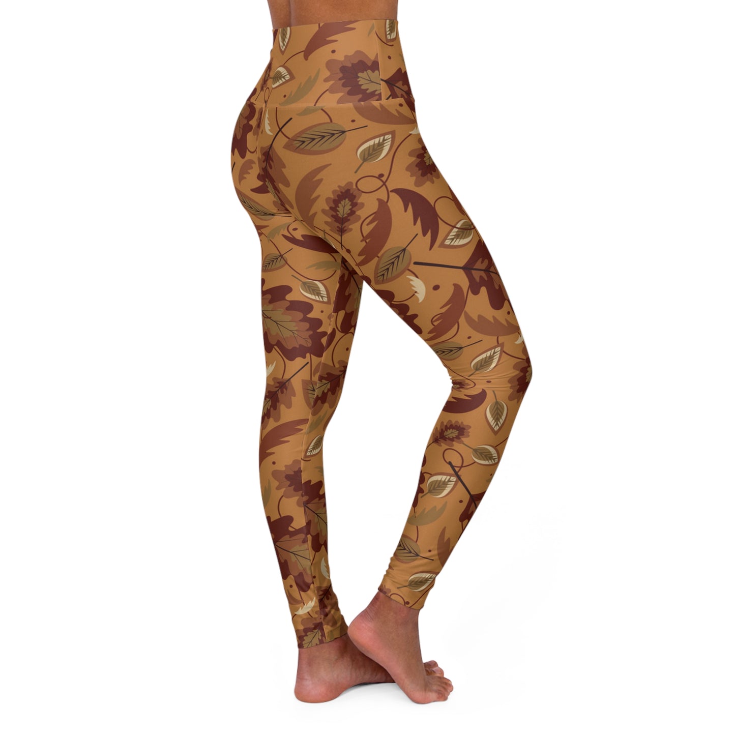 Autumn is Here Dark Earth - High-Rise High-Waist Leggings