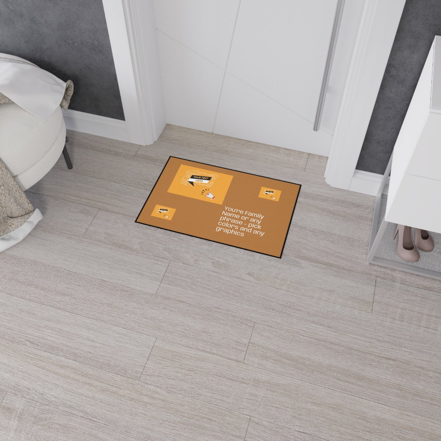 Customizable Heavy-Duty Mat for homes - Weather-resistant, strong-grip backing, no-slip
