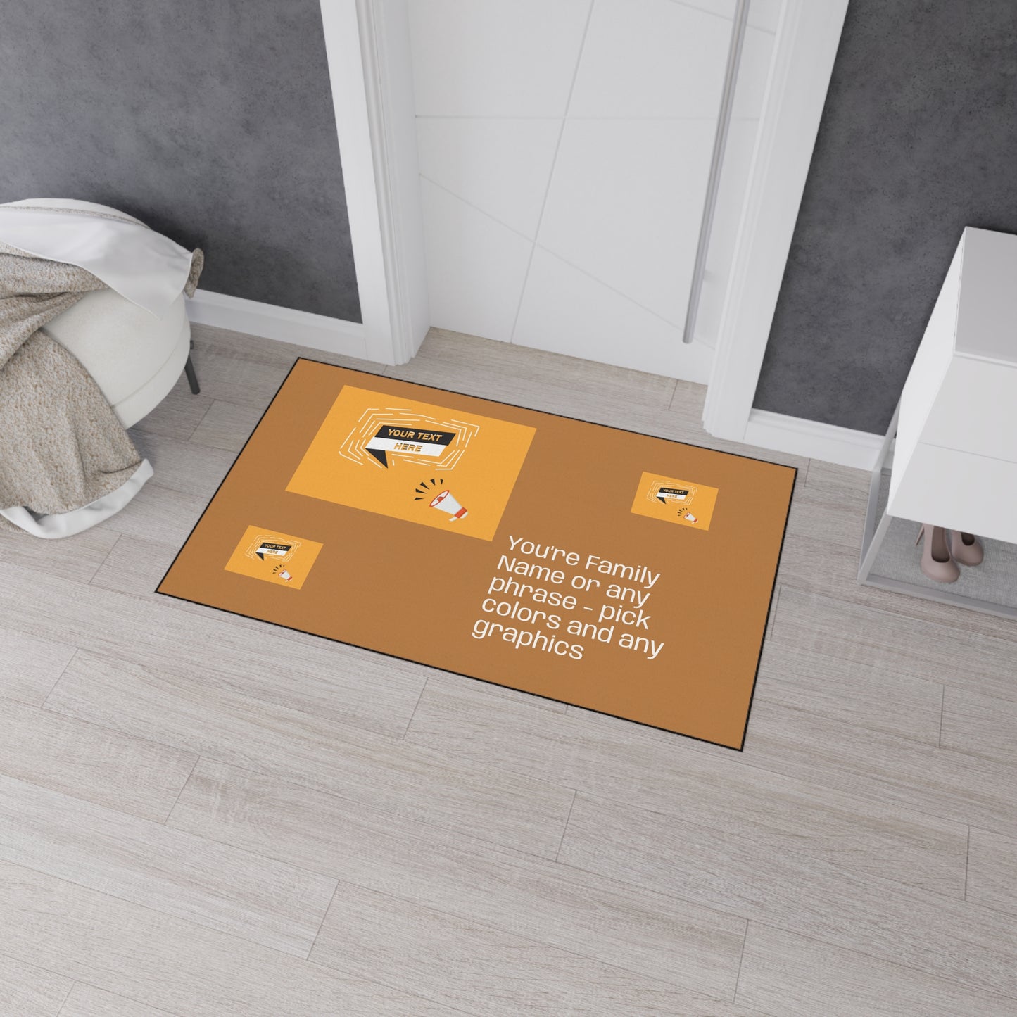 Customizable Heavy-Duty Mat for homes - Weather-resistant, strong-grip backing, no-slip