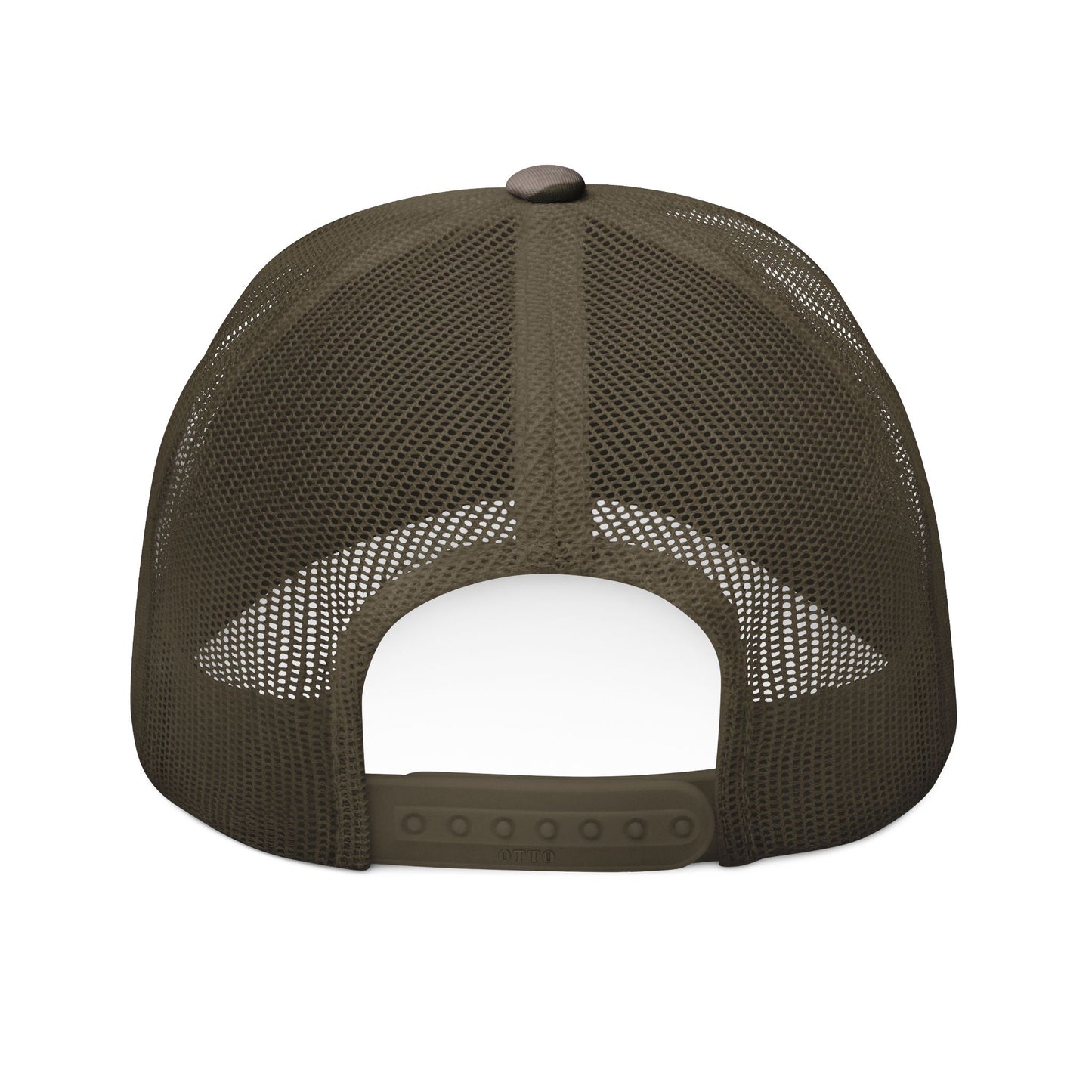 Camouflage Trucker Hat with Embroidered Text, Stylish Outdoor Cap for Casual Wear, Father's Day Gift, Hunting Style, Summer Accessory OTTO Cap 105-1247