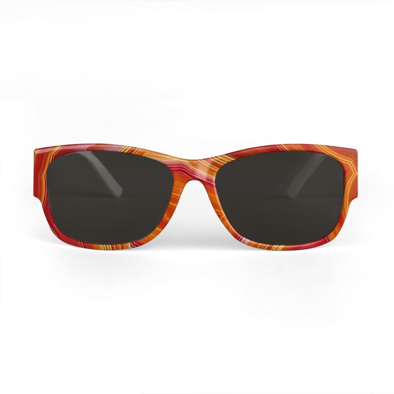 Natural Red/OrangeAgate Pattern Sunglasses
