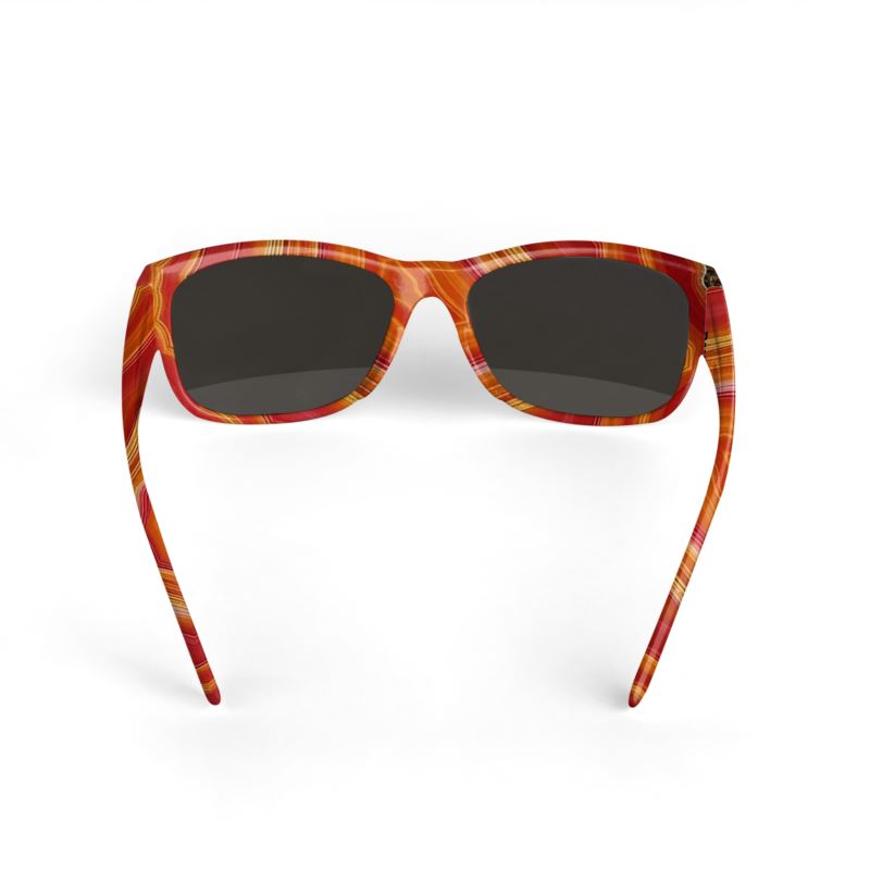 Natural Red/OrangeAgate Pattern Sunglasses