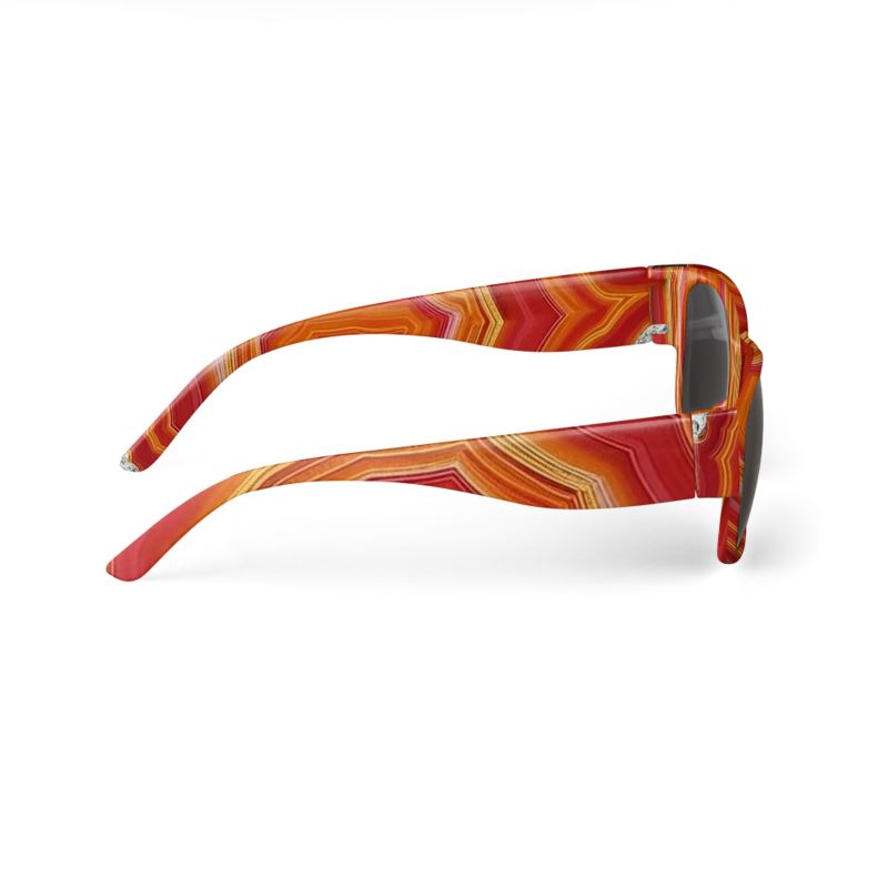 Natural Red/OrangeAgate Pattern Sunglasses