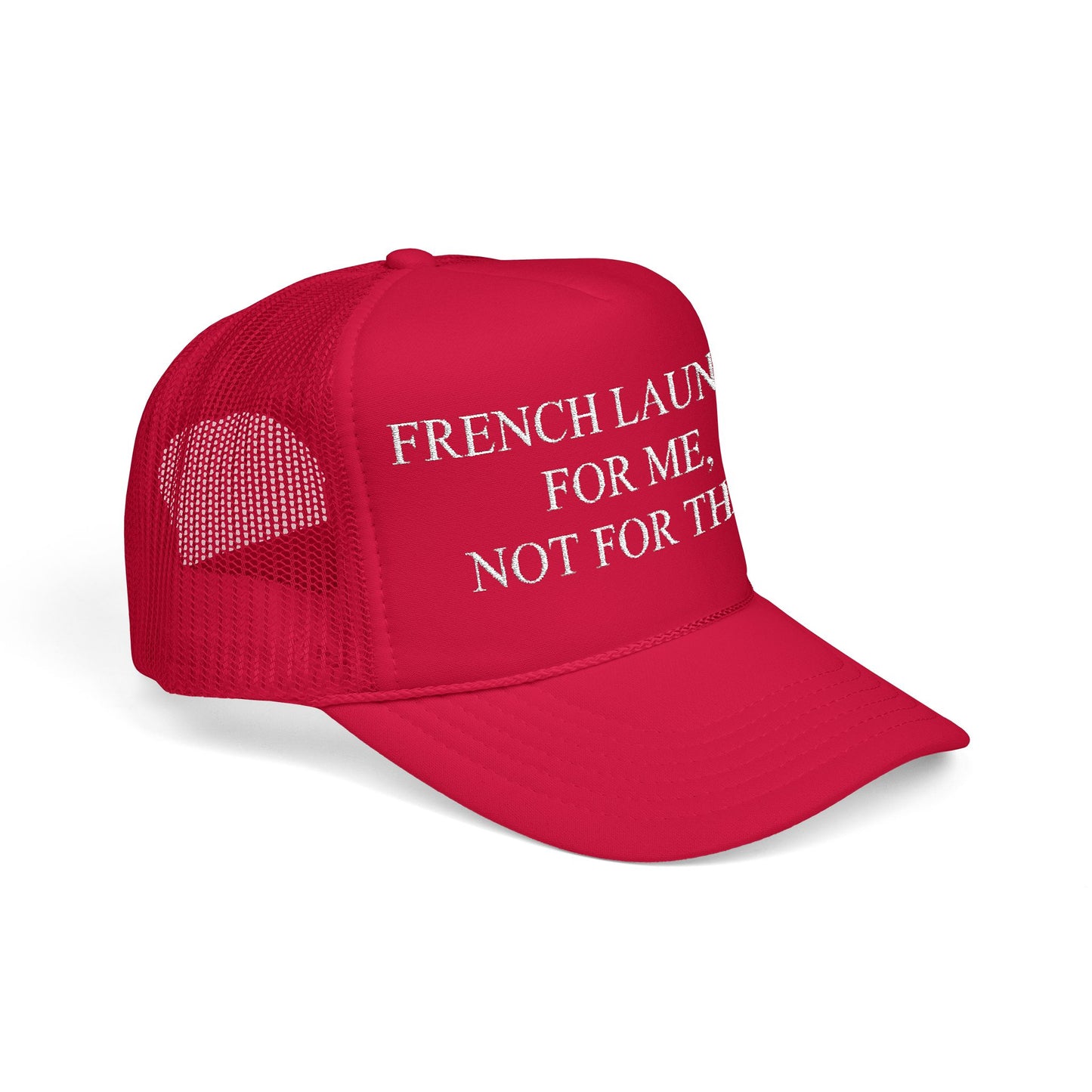 French Laundry Gavin Newsom Covid Lockdown Embroidered Foam Trucker Hat, Funny Hat, Gift for Him, Gift for Her, Casual Hat, Summer Accessory, Adjustable Cap