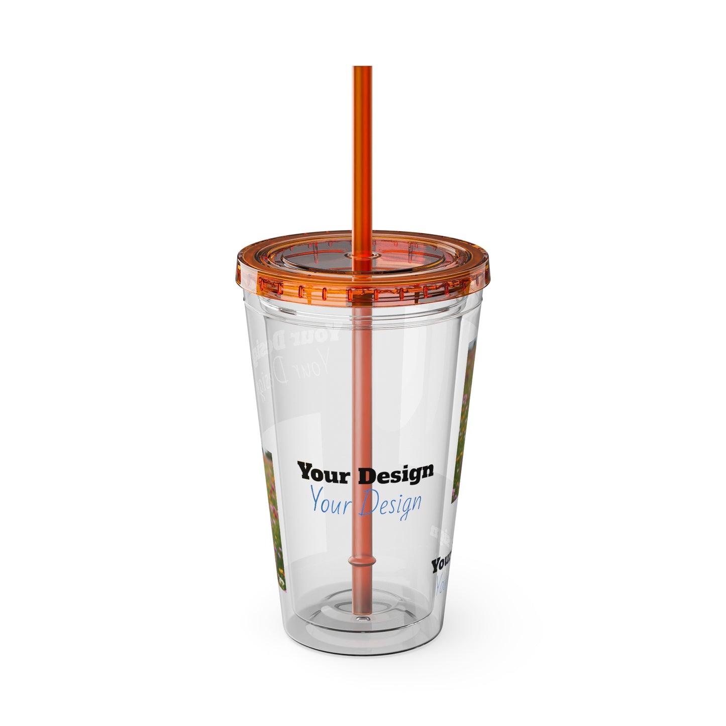 Customizable Sunsplash Tumbler with Straw, Perfect for Summer Sipping, Beach Vibes, Party Favor, Eco-Friendly Drinkware