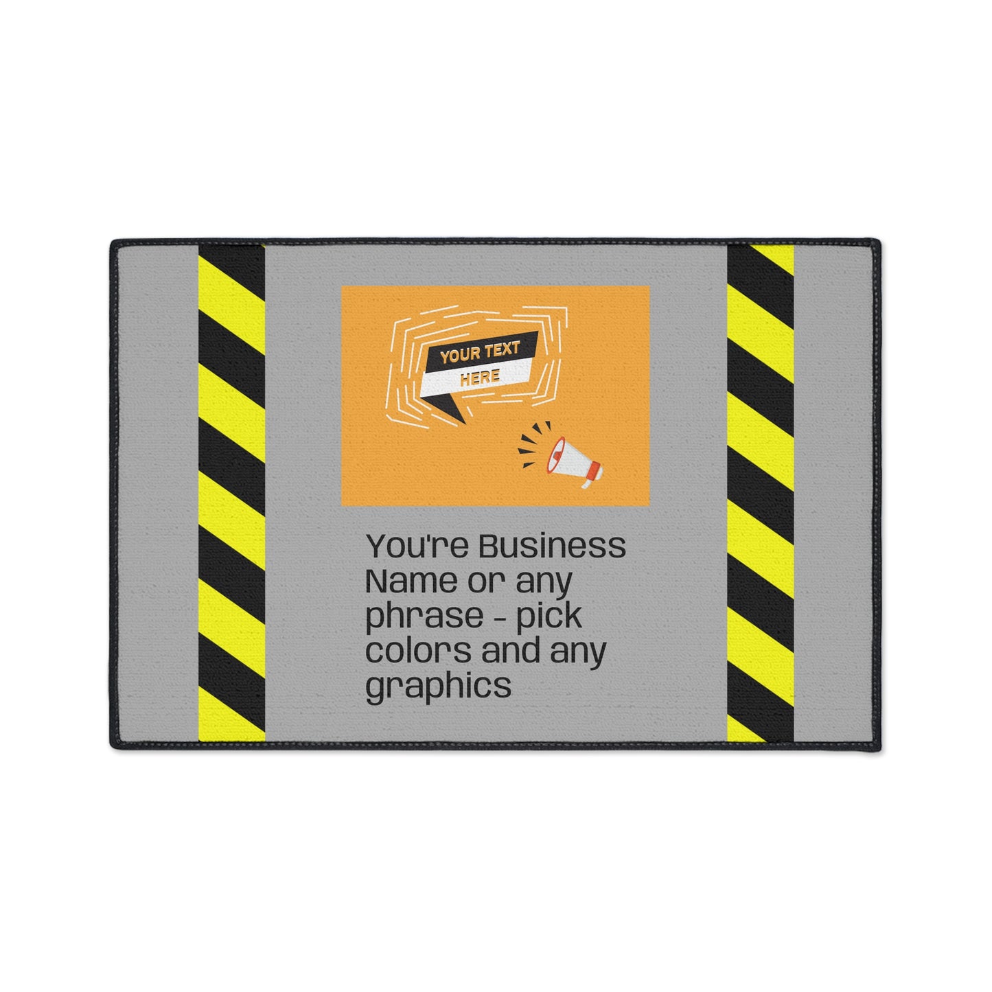 Caution Floor / DoorMat | NO SLIP MAT Heavy-Duty Mat for small business. Weather-resistant, strong-grip backing, no-slip