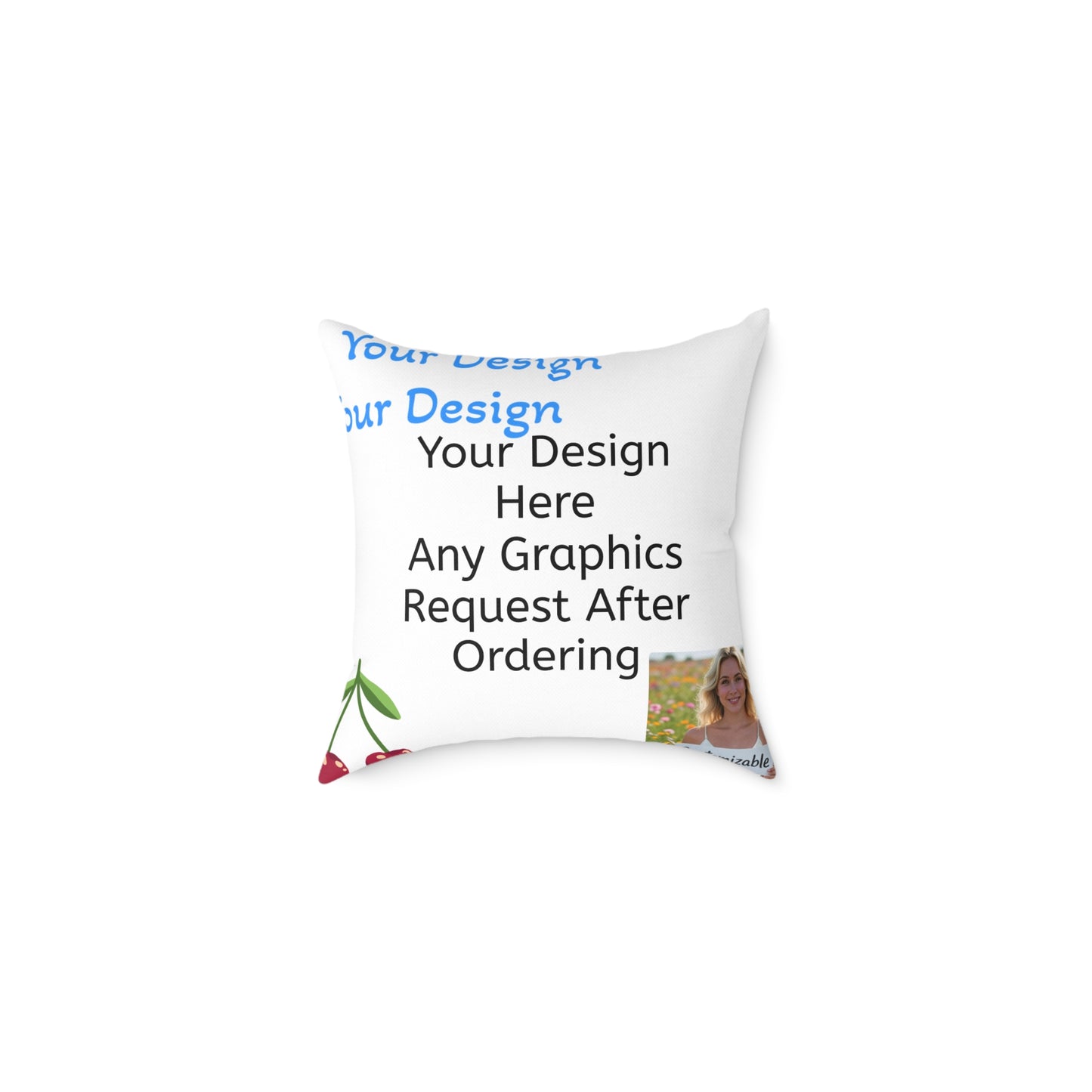 Customizable Square Poly Canvas Pillow, Personalized Home Decor, Unique Gift Idea, Custom Throw Pillow, Decorative Pillow