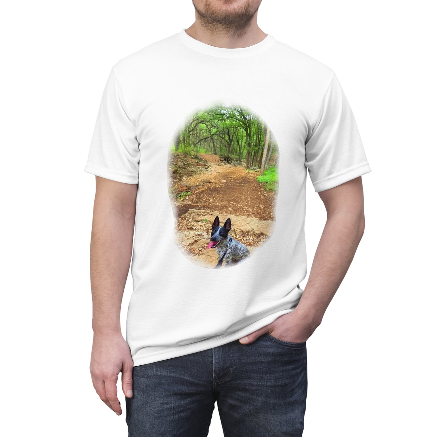 Cattle Dog Tee, Quick-Dry polyester version. Wear it swimming in your local watering hole if you want!