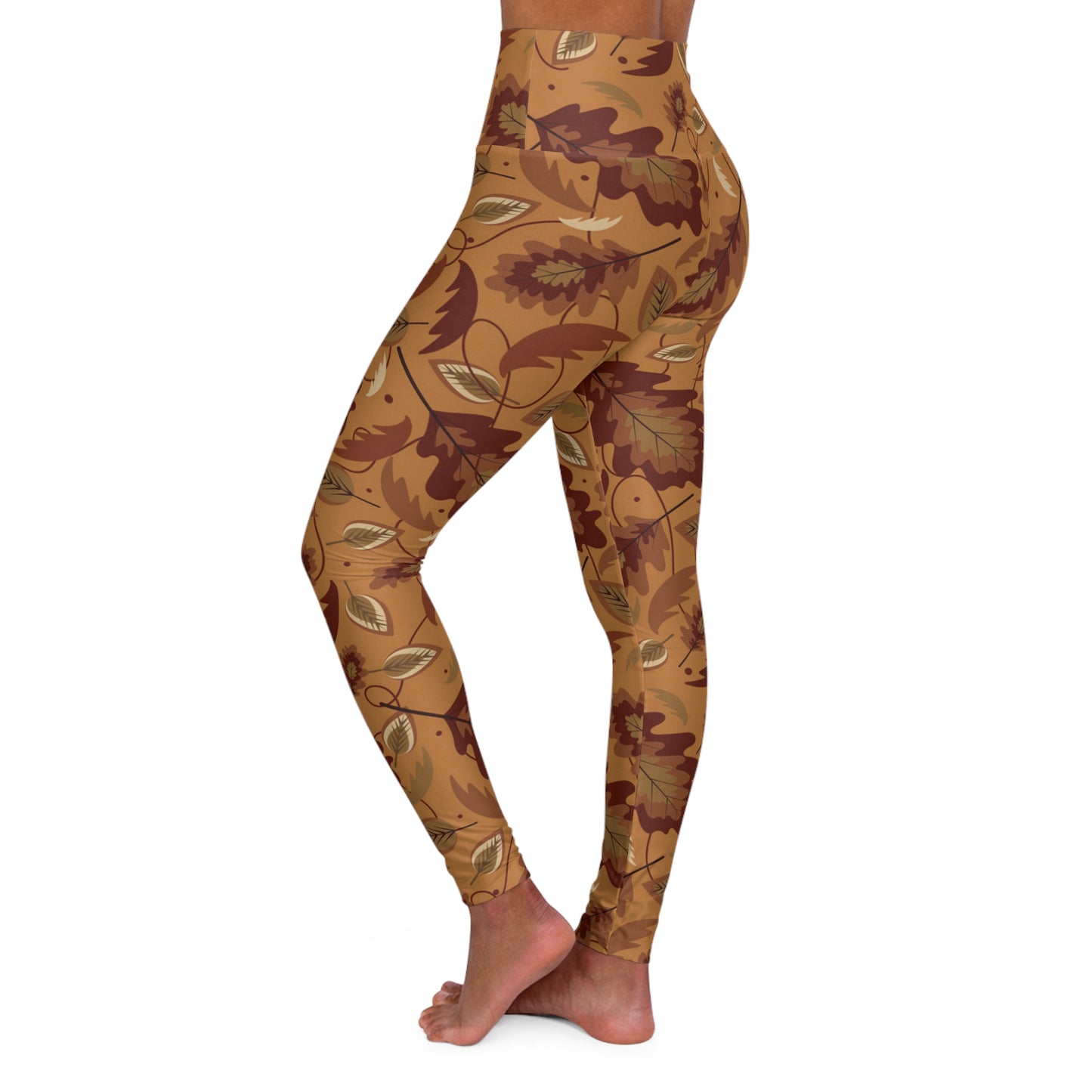 Autumn is Here Dark Earth - High-Rise High-Waist Leggings