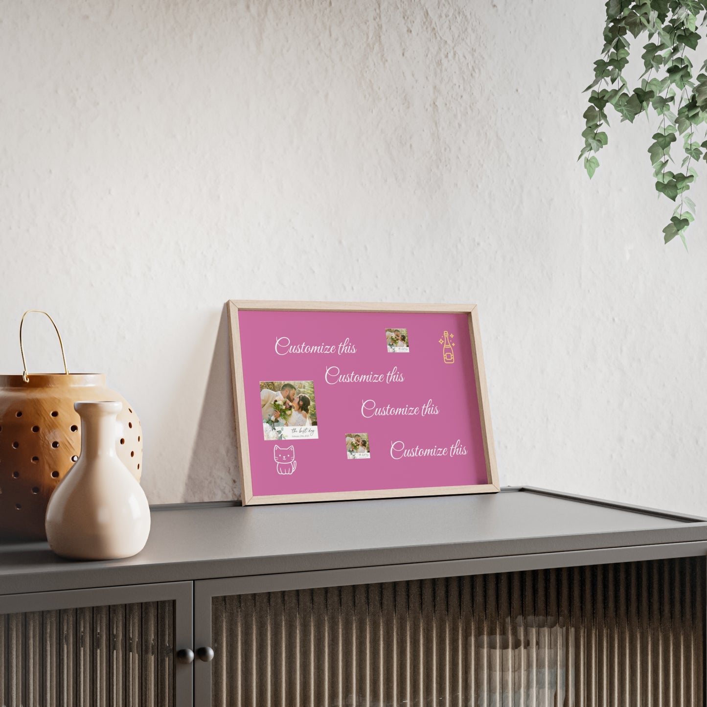 Customizable Wooden Frame Poster/Sign/Picture - We customize after purchase and work with you 1-1