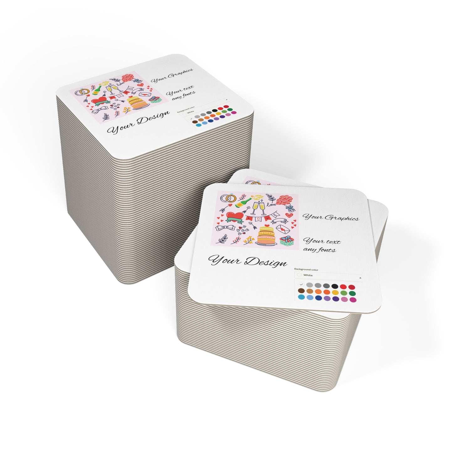 Custom Celebration Coasters - Perfect for Weddings, Parties, Gifts, Home Decor, and Special Occasions