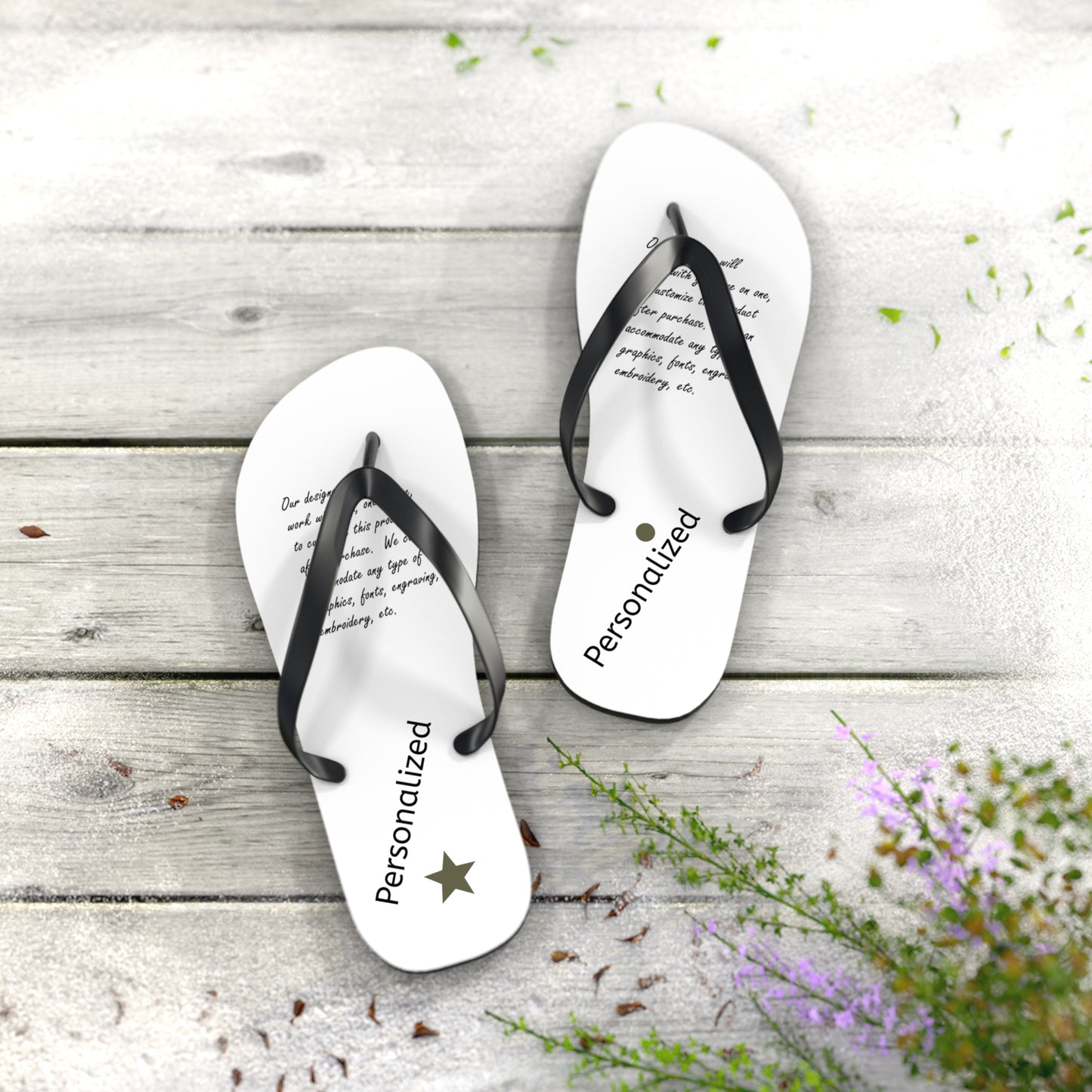Customized / Personalized Flip Flops for Bridal Parties, Vacation Groups, Cruises Comfortable Beach Sandals