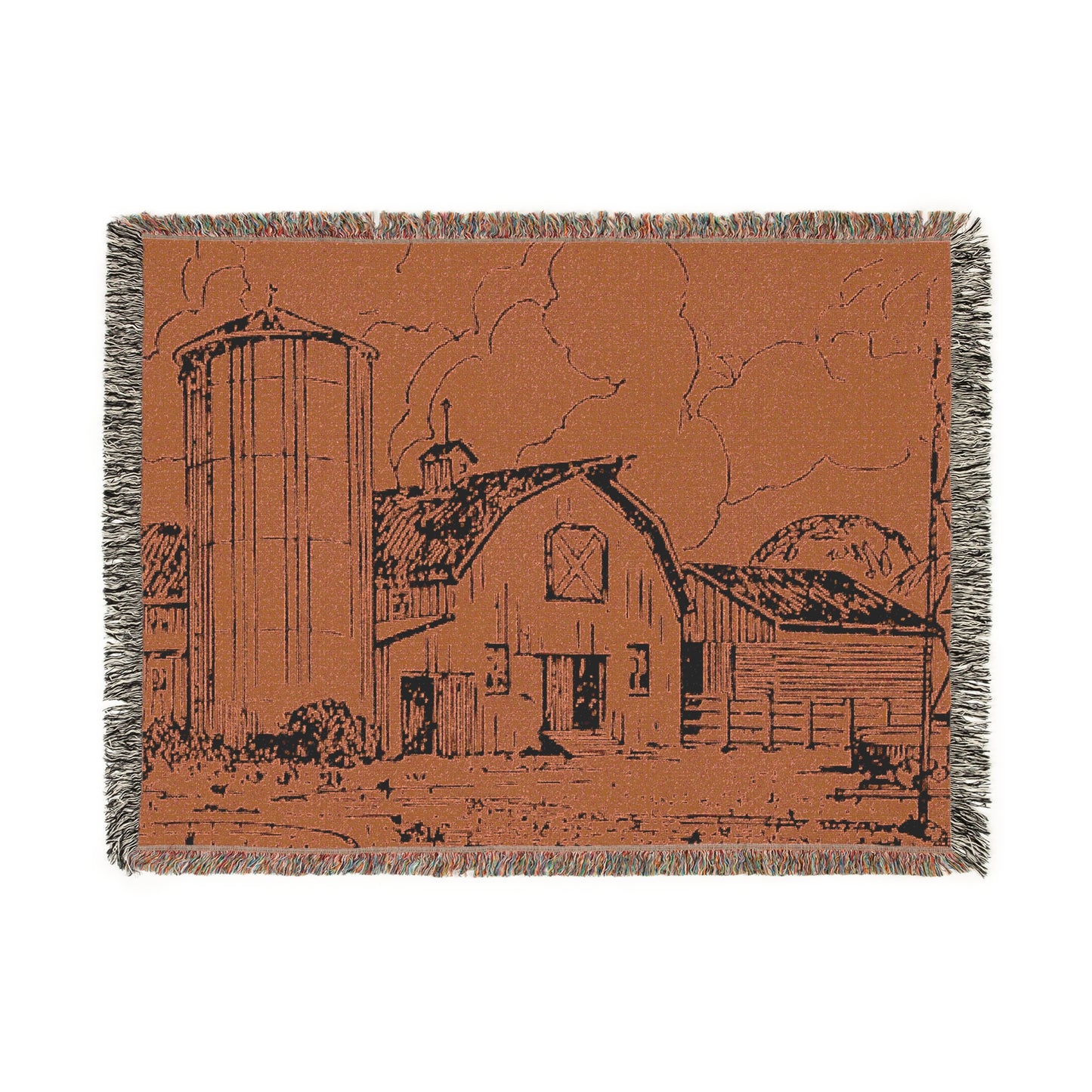 Barn and Silo Blanket, Cozy Throw Blanket, Farmhouse Decor, Gift for Farm Lovers, Home Accents, Blanket