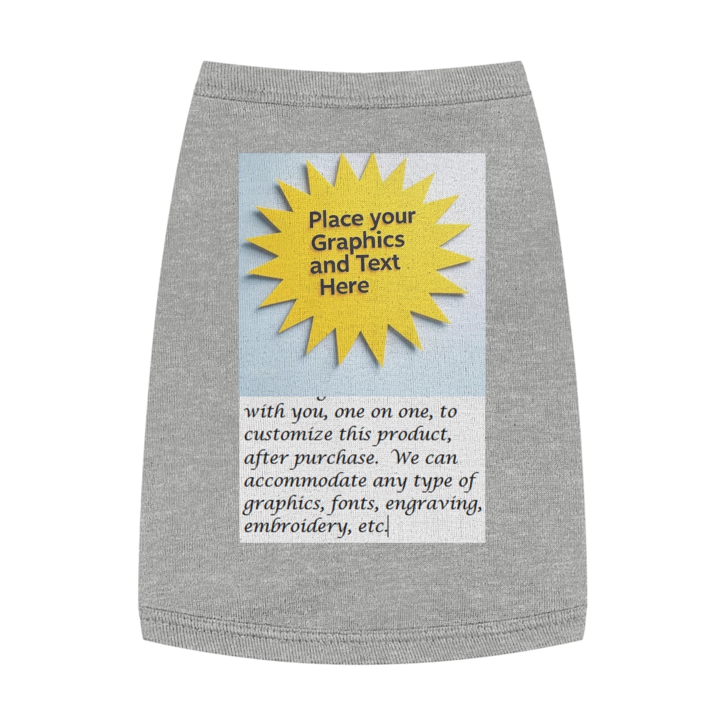 Customizable Pet Tank Top, Personalized Dog Shirt, Fun Pet Apparel, Comfy Pet Clothing, Gifts for Pet Lovers, Dog Costume