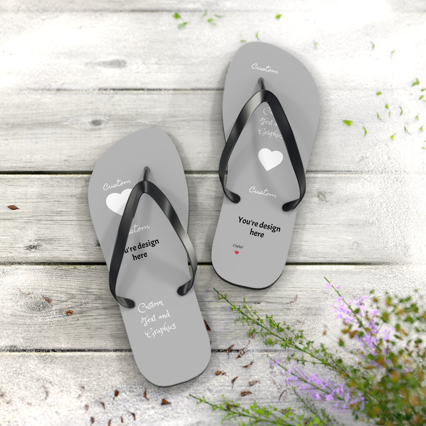 Custom Flip Flops - perfect for your small business, public/shared showers (avoid athlete's foot!)
