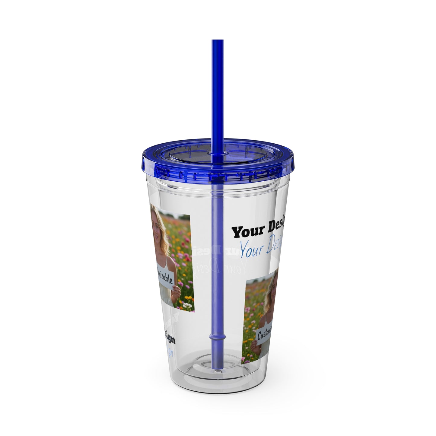 Customizable Sunsplash Tumbler with Straw, Perfect for Summer Sipping, Beach Vibes, Party Favor, Eco-Friendly Drinkware