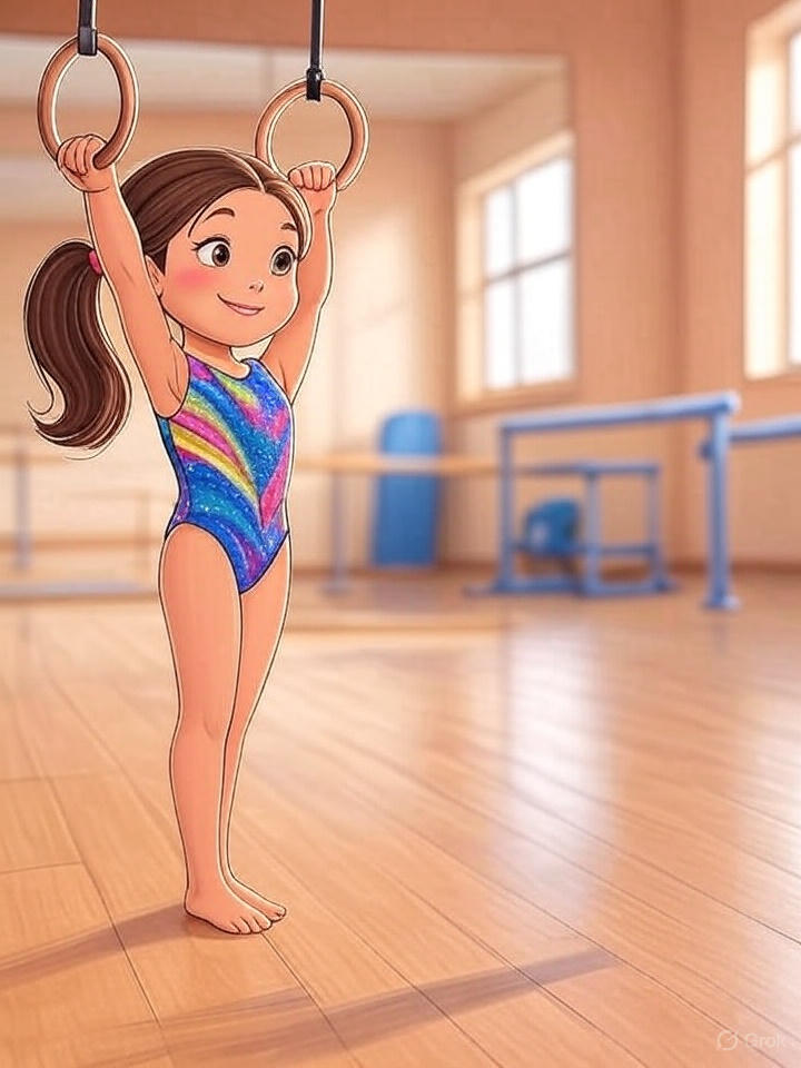 Girl on gymnastics rins