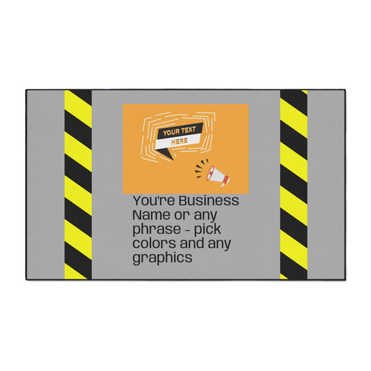 Caution Floor / DoorMat | NO SLIP MAT Heavy-Duty Mat for small business.  Weather-resistant, strong-grip backing, no-slip