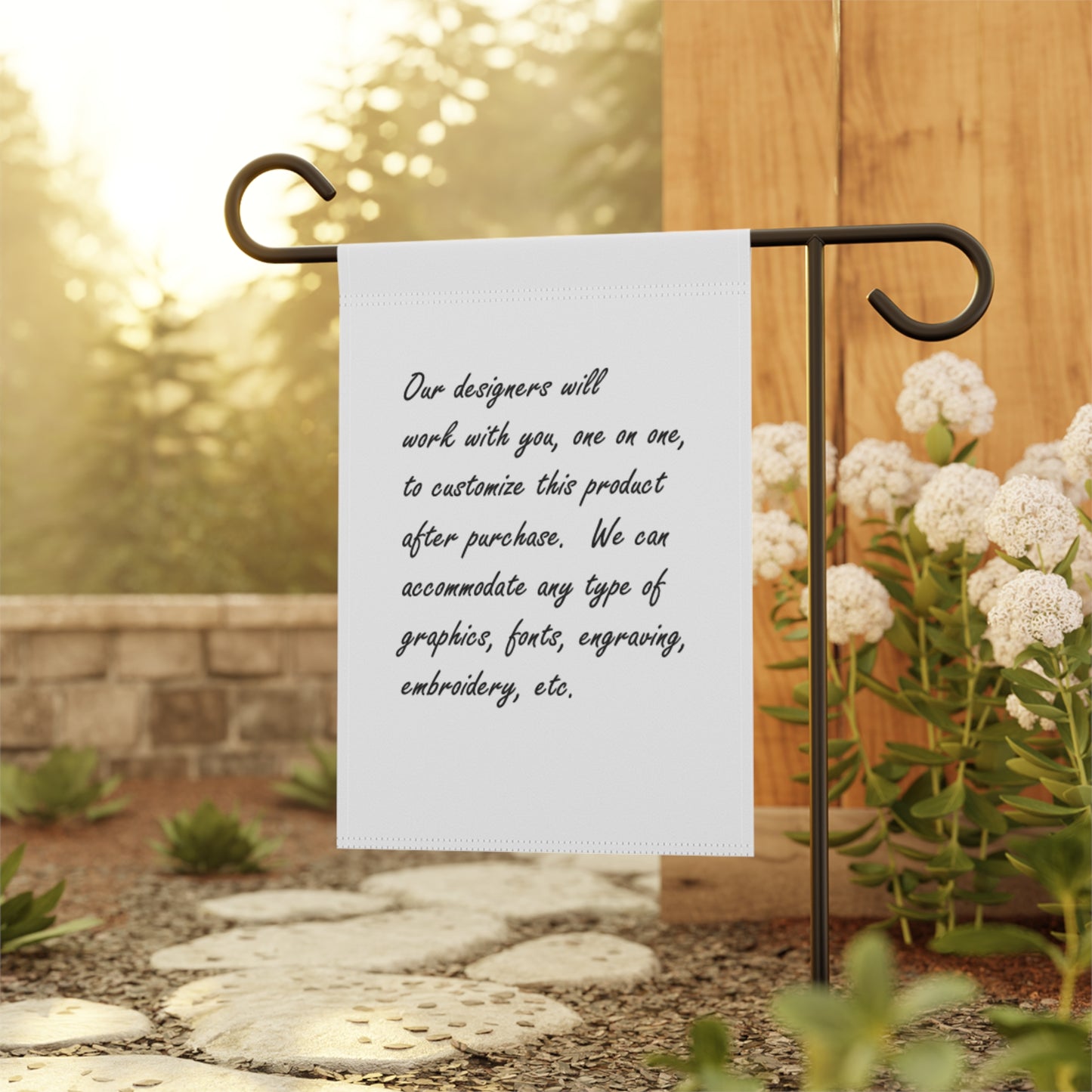Customizable Garden and House Banner, Outdoor Decor, Personalized Flag, Garden Party Sign, Home Greeting Decoration
