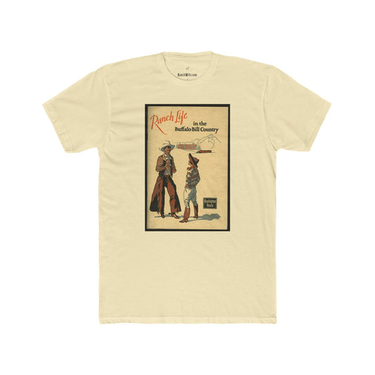 Ranch Life Buffalo Bill Vintage Unisex Cotton Crew Tee, Texas Shirt, Gift for Texans, Graphic Tee, Casual Wear, Travel Souvenir, Retro Apparel