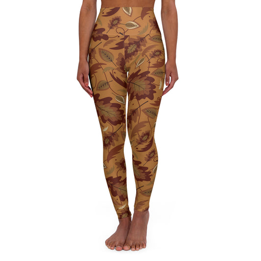 Autumn is Here Dark Earth - High-Rise High-Waist Leggings