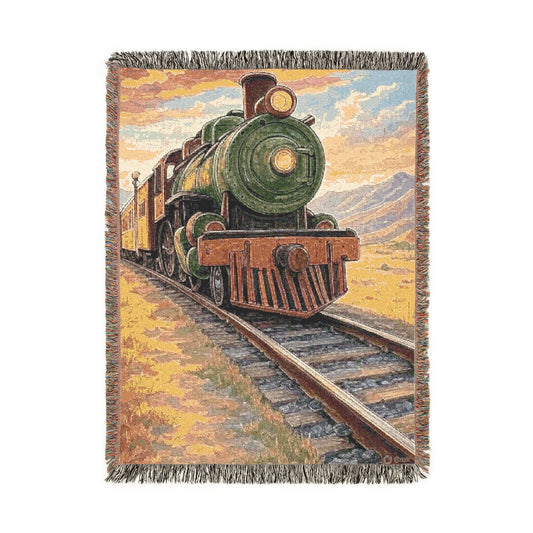 Wild West Train Blanket, Cozy Throw Blanket, Farmhouse Decor, Gift for Train Lovers, Home Accents, Blanket for Relaxation