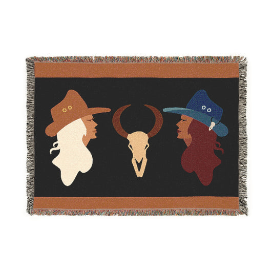 Ranch Wife Cowgirl and Skull Blanket, Cozy Throw Blanket, Farmhouse Decor, Gift for Farm Lovers, Home Accents, Blanket