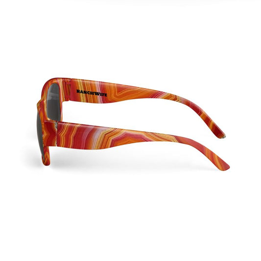 Natural Red/OrangeAgate Pattern Sunglasses