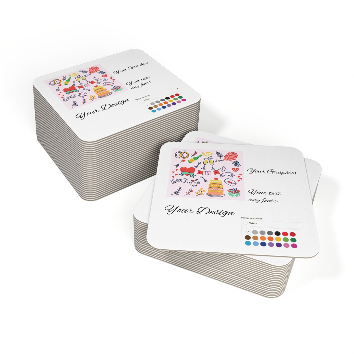 Custom Celebration Coasters - Perfect for Weddings, Parties, Gifts, Home Decor, and Special Occasions