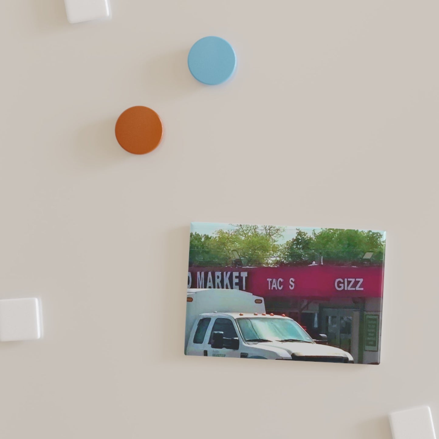 Food Market Gizz Tacos, Austin TX. Fridge Magnet