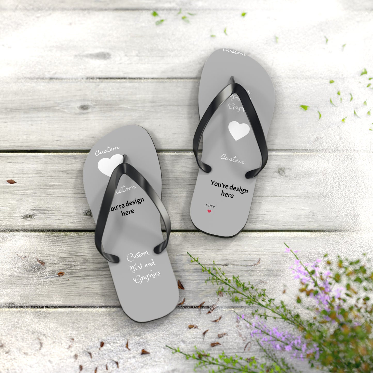 Custom Flip Flops - perfect for your small business, public/shared showers (avoid athlete's foot!)