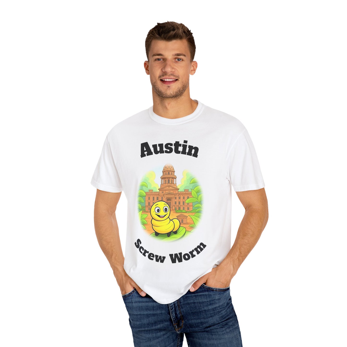 Austin Screw Worm T-Shirt, Fun Souvenir Tee, Austin Texas Gift, Casual Wear, Unique Graphic Shirt