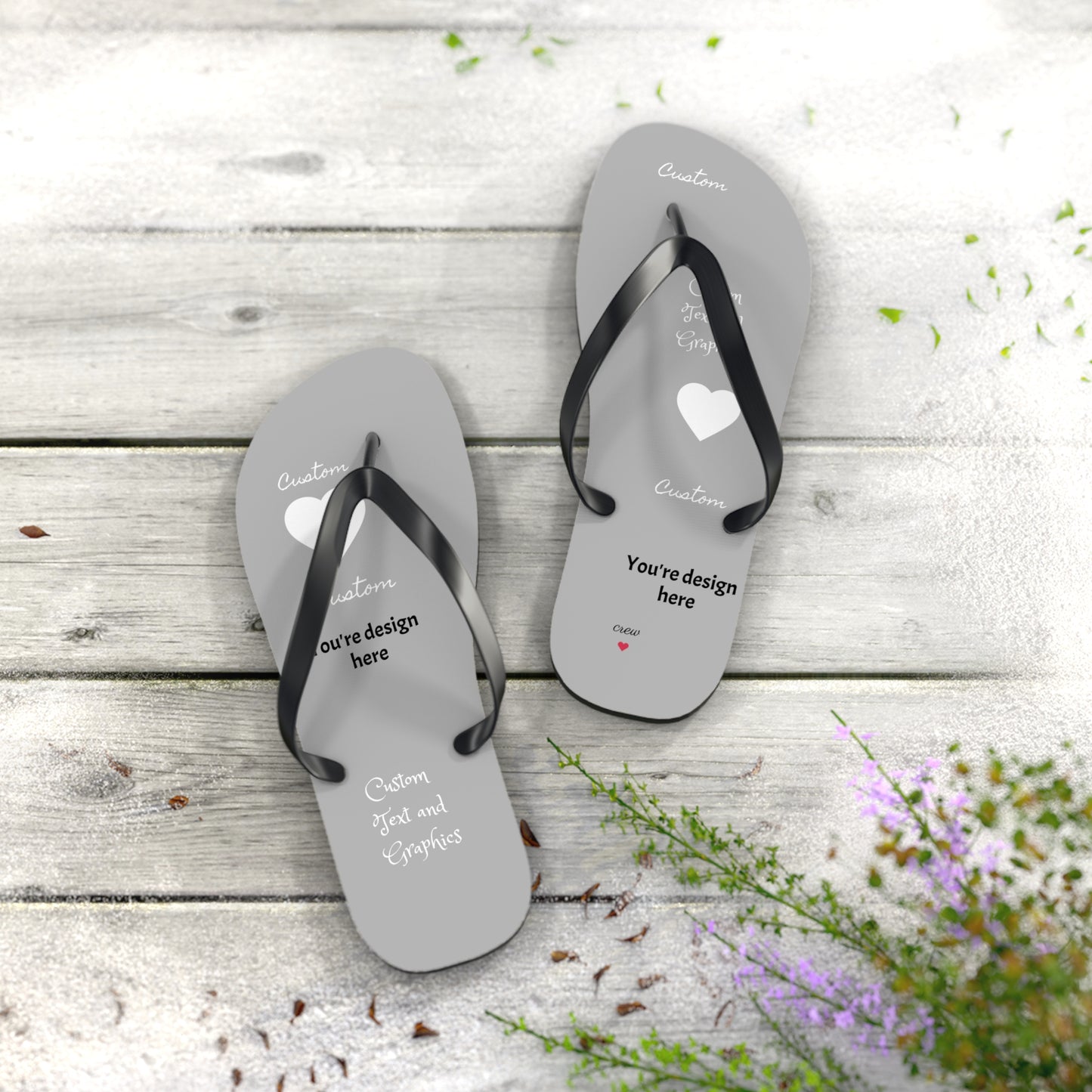 Custom Flip Flops - perfect for your small business, public/shared showers (avoid athlete's foot!)