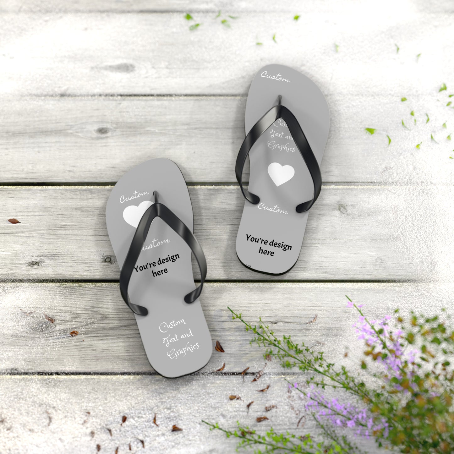 Custom Flip Flops - perfect for your small business, public/shared showers (avoid athlete's foot!)
