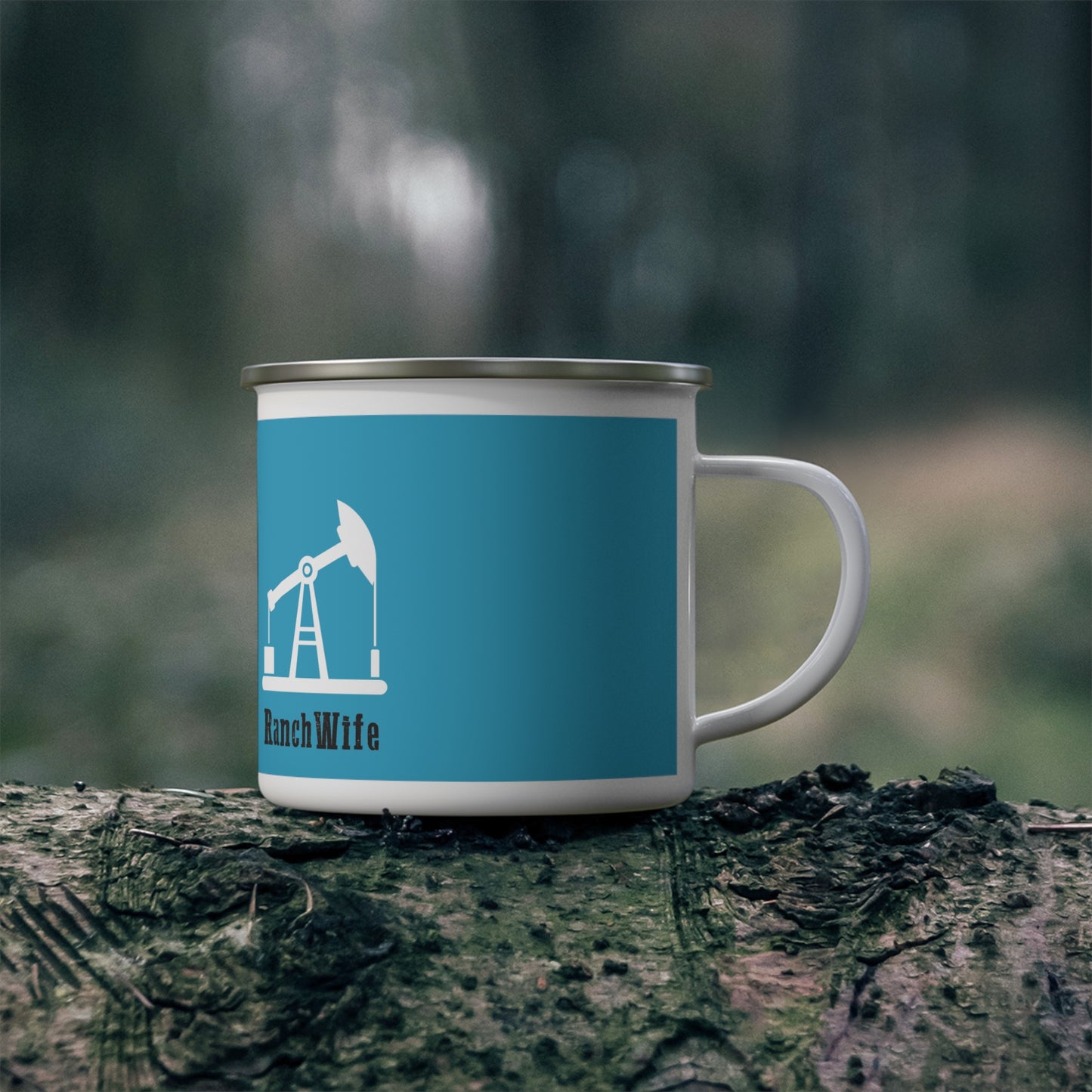 Cozy Enamel Camping Mug, Rustic Coffee Cup, Outdoor Adventure Mug, Camping Gift, Hiking Collectible, Vintage Style Enamelware
