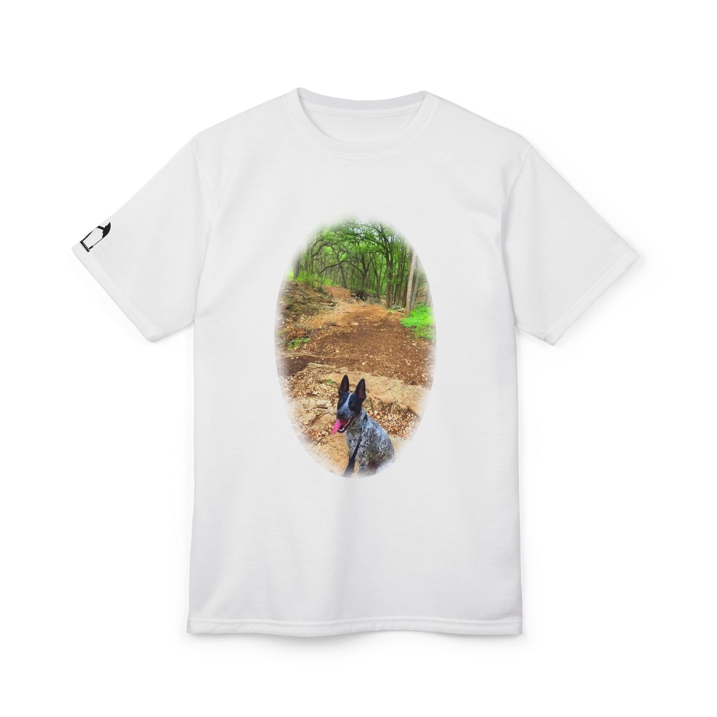 Cattle Dog Tee, Quick-Dry polyester version.  Wear it swimming in your local watering hole if you want!